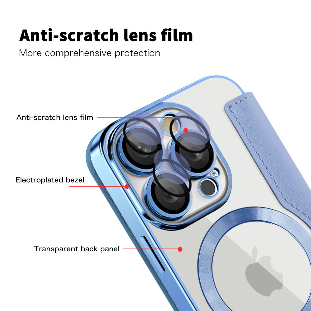 Funda MagSafe para Apple iPhone 16 Pro Max, Techsuit, SmartMag Book, Azul