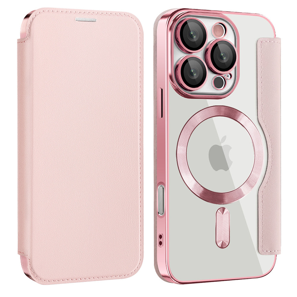 Funda MagSafe para Apple iPhone 16 Pro Max, Techsuit, SmartMag Book, Rosa