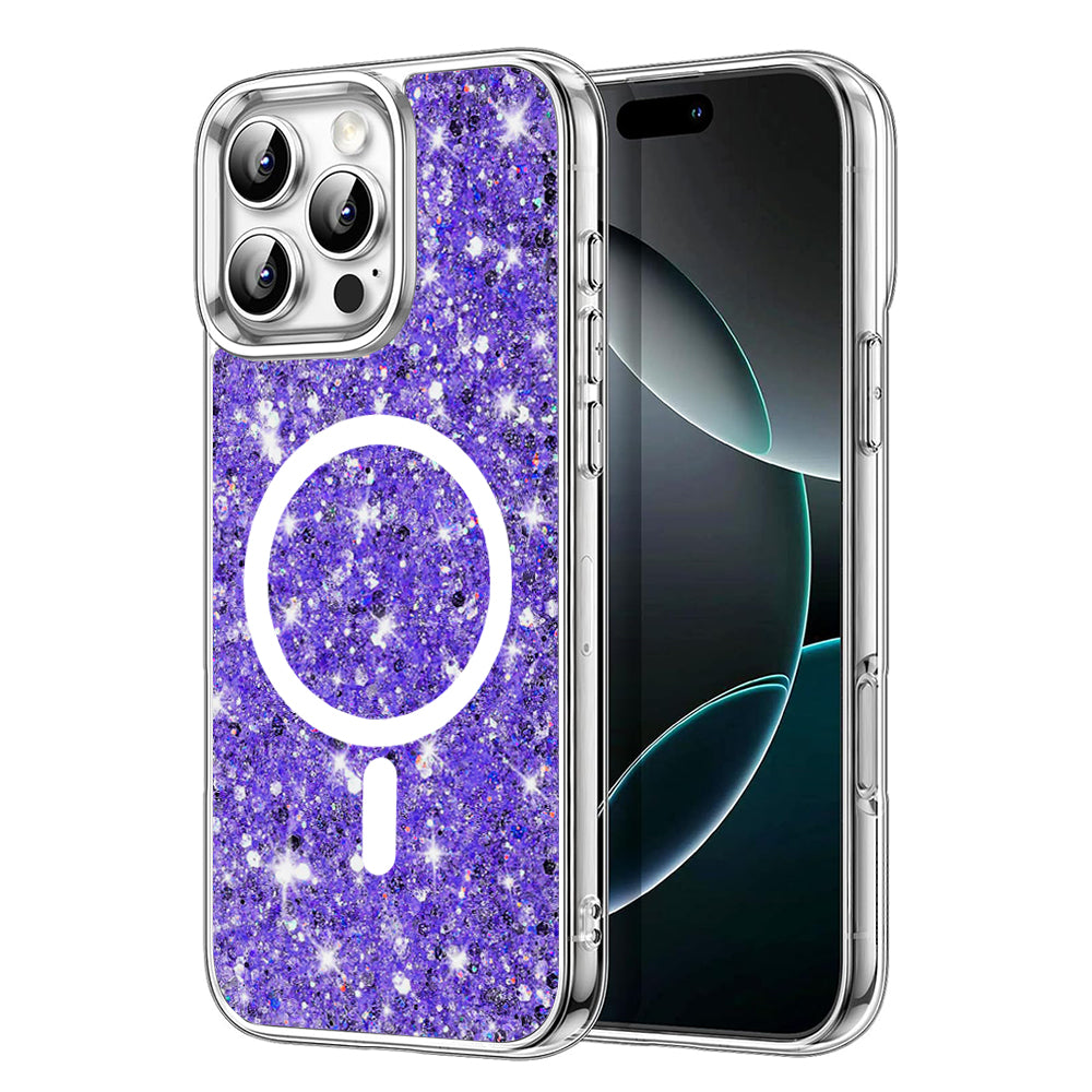 Funda MagSafe para Apple iPhone 16 Pro Max, Techsuit, Brillo Brillante, Morado