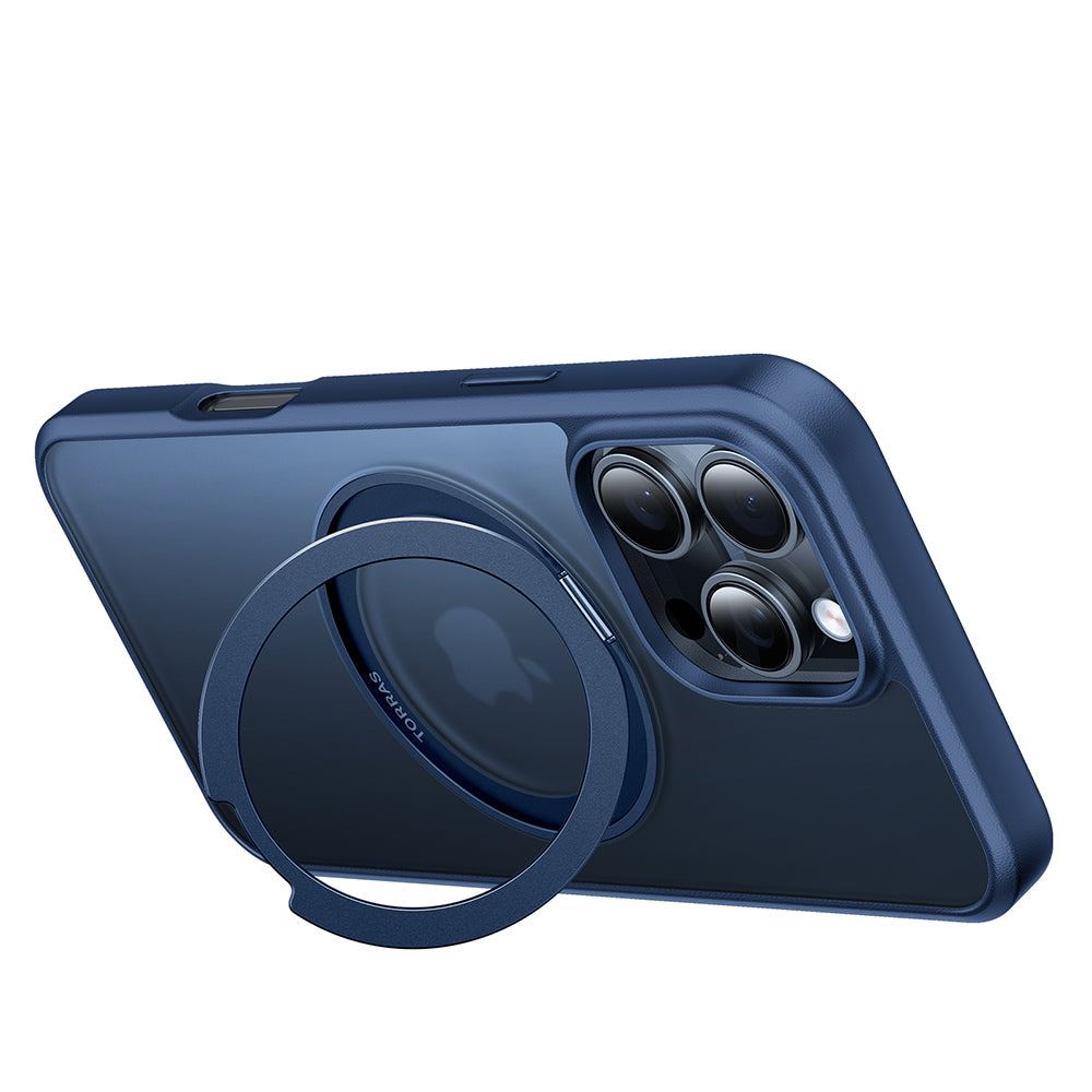 Funda MagSafe para Apple iPhone 16 Pro Max, Torras, Ostand Pro, Azul Marino.
