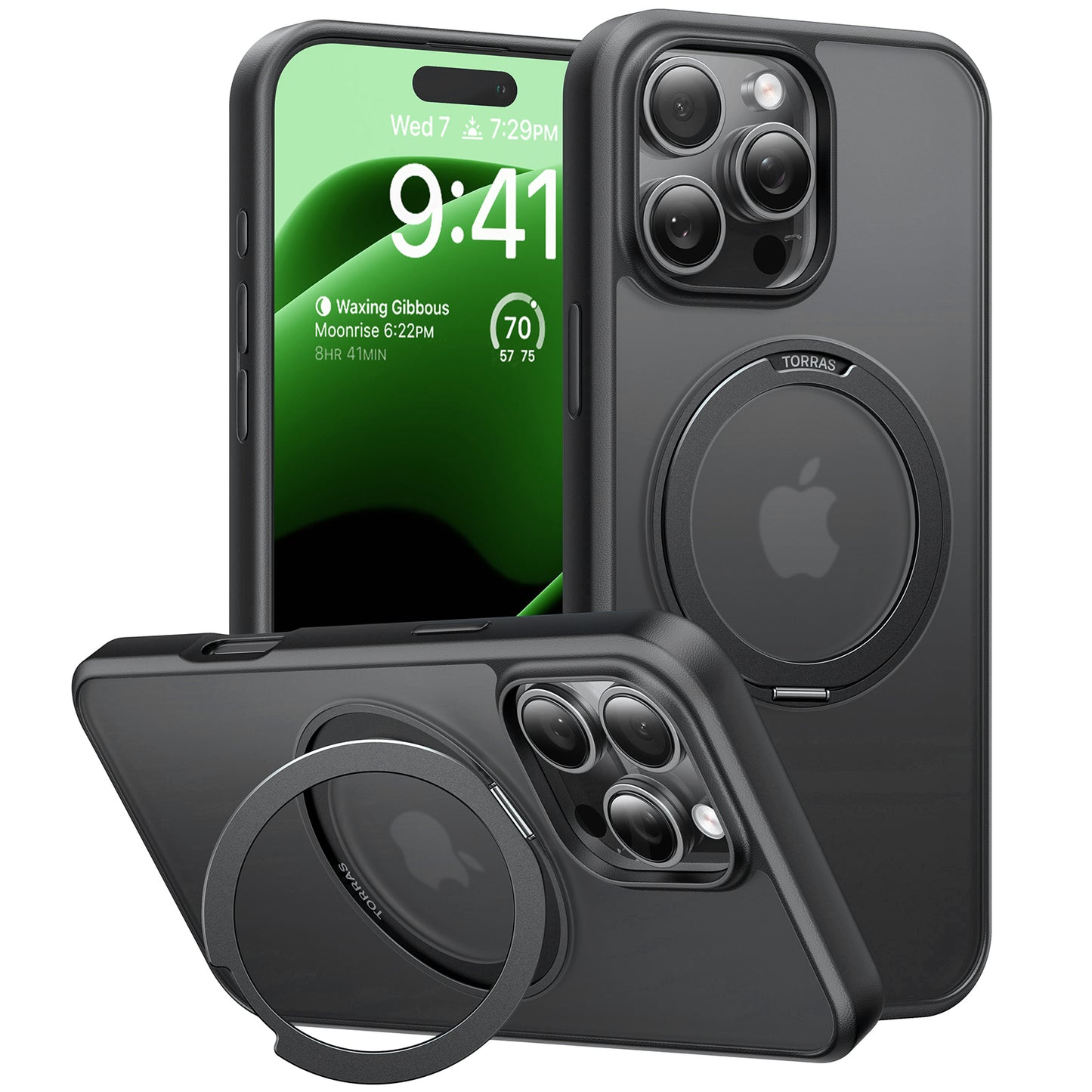 Funda MagSafe para Apple iPhone 16 Pro Max, Torras, Ostand Pro, Negra