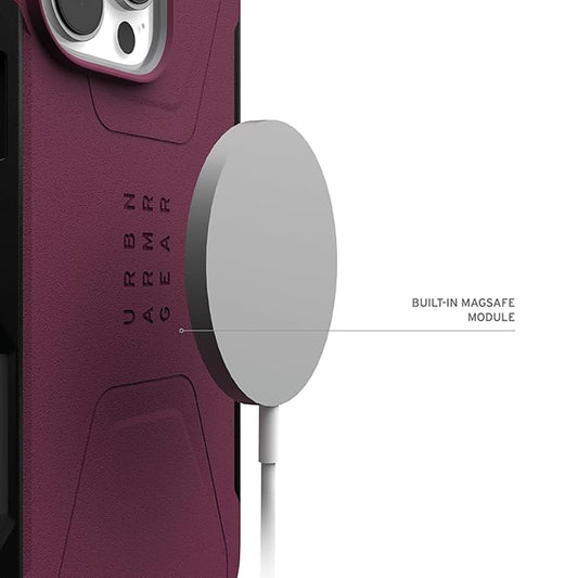 Funda MagSafe para Apple iPhone 16 Pro Max, Urban Armor Gear, Civilian, Granate