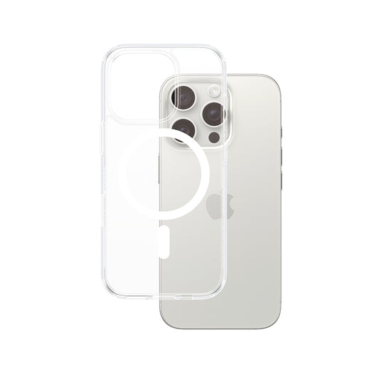Funda MagSafe para Apple iPhone 16 Pro, PanzerGlass, HardCase, Transparente Blanca