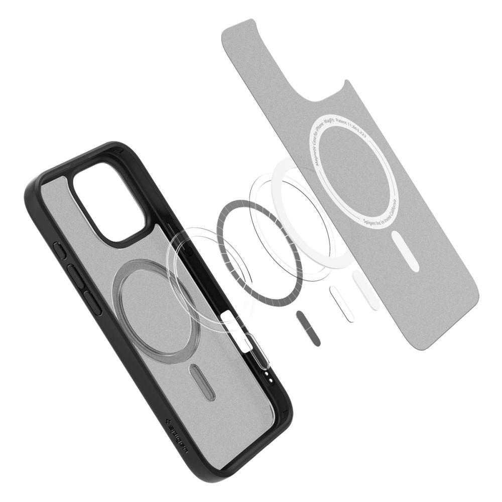 Funda MagSafe para Apple iPhone 16 Pro, Spigen, Ultra Hybrid, Negra Satinada ACS08134
