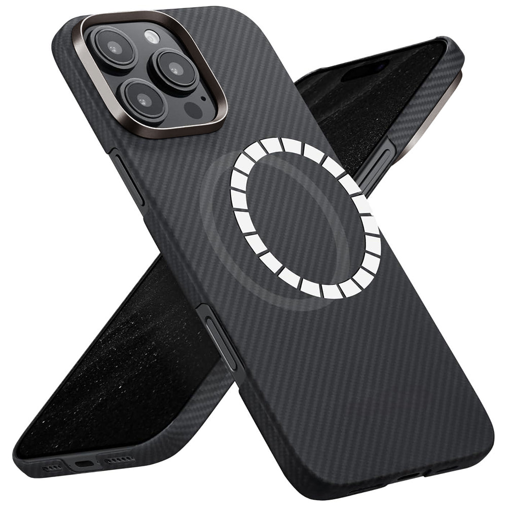 Funda MagSafe para Apple iPhone 16 Pro, Techsuit, Fibra de Aramida, Negra