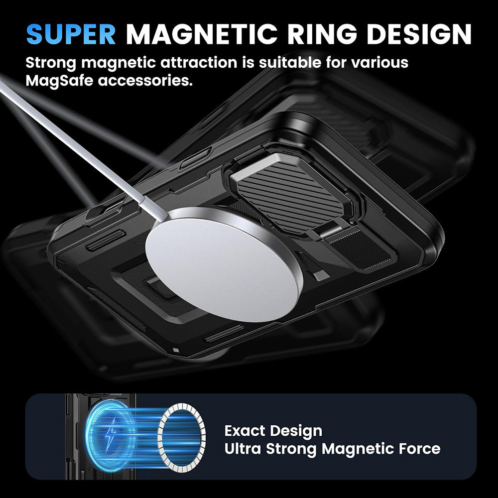 Funda MagSafe para Apple iPhone 16 Pro, Techsuit, CamVault, Negra