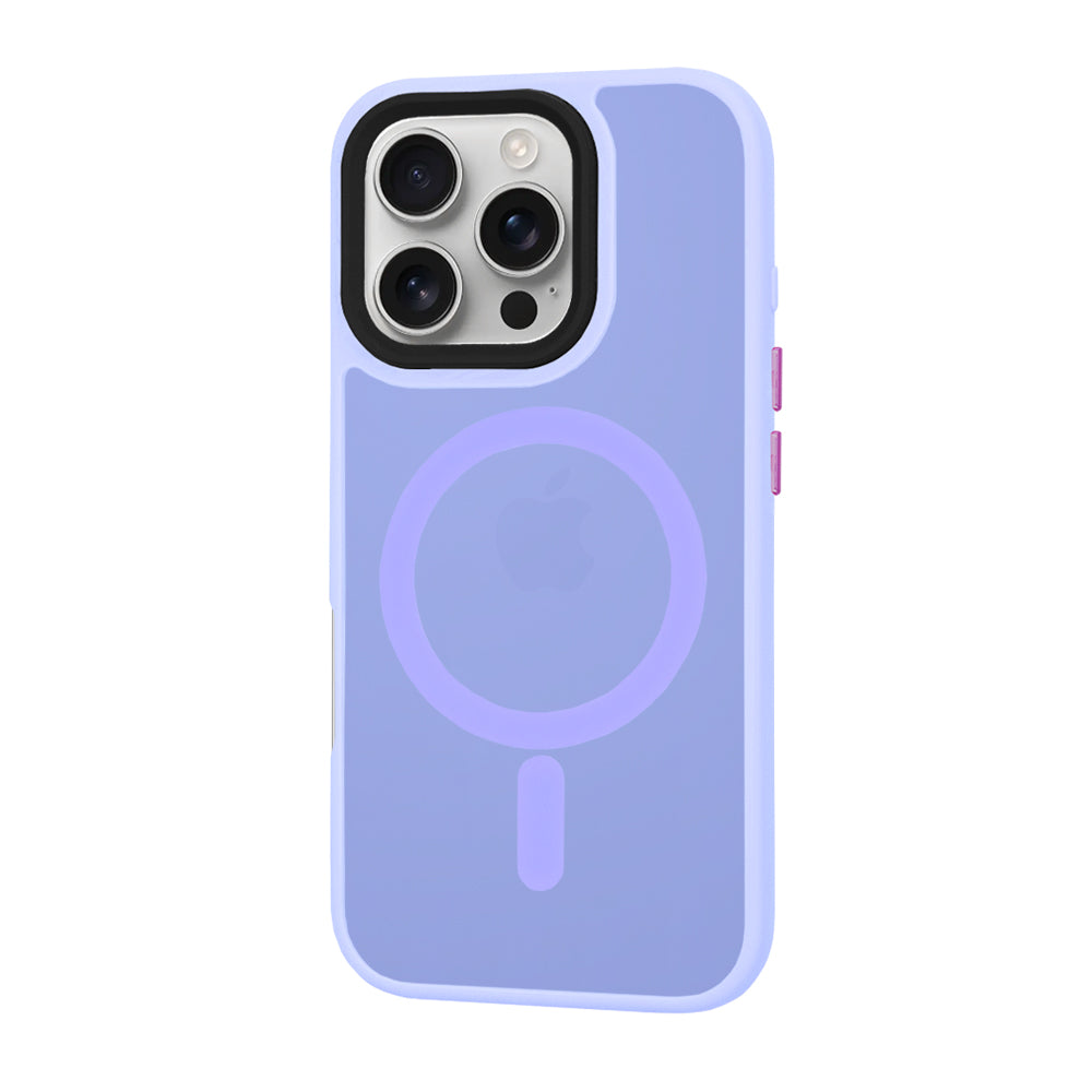 Funda MagSafe para Apple iPhone 16 Pro, Techsuit, HaloFrost, Morado Claro