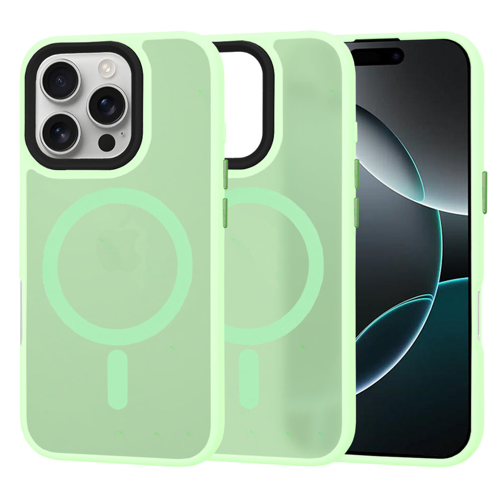 Funda MagSafe para Apple iPhone 16 Pro, Techsuit, HaloFrost, Verde Claro