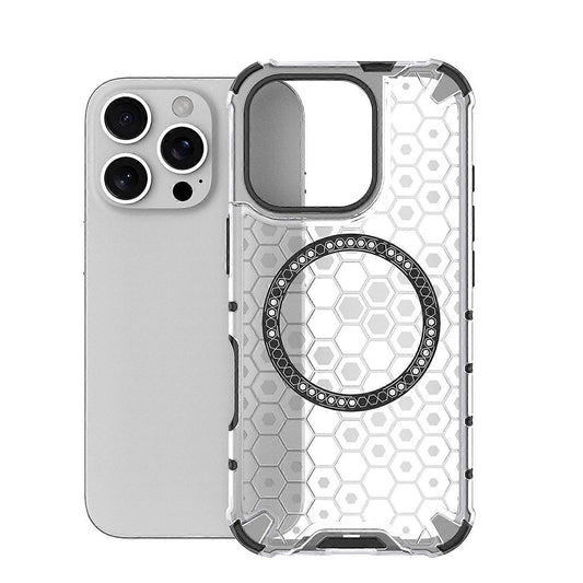 Funda MagSafe para Apple iPhone 16 Pro, Techsuit, HoneyComb Shield, Blanca