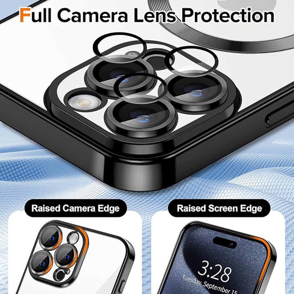 Funda MagSafe para Apple iPhone 16 Pro, Techsuit, Luxury Crystal, Dorada