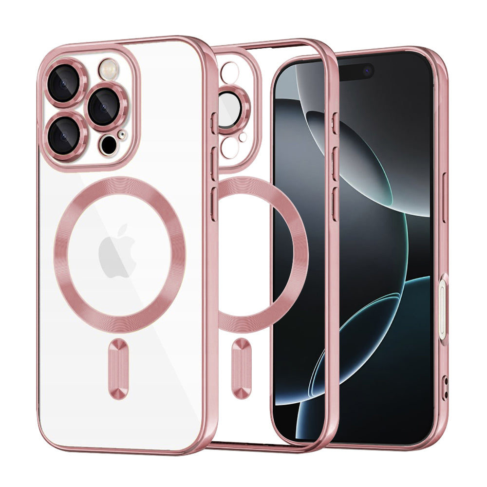Funda MagSafe para Apple iPhone 16 Pro, Techsuit, Luxury Crystal, Rosa