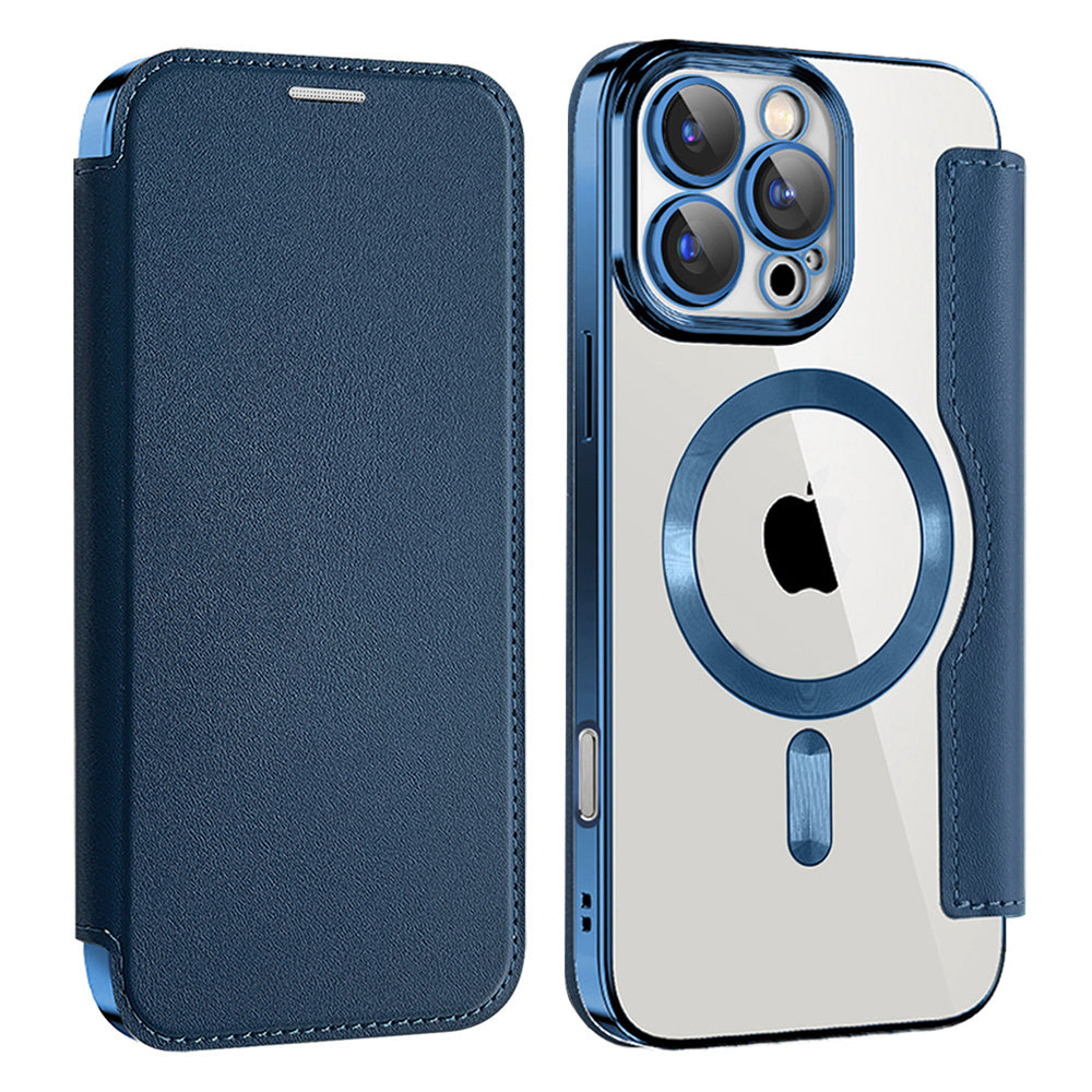 Funda MagSafe para Apple iPhone 16 Pro, Techsuit, SmartMag Book, Azul