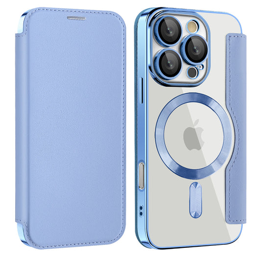 Funda MagSafe para Apple iPhone 16 Pro, Techsuit, SmartMag Book, Azul