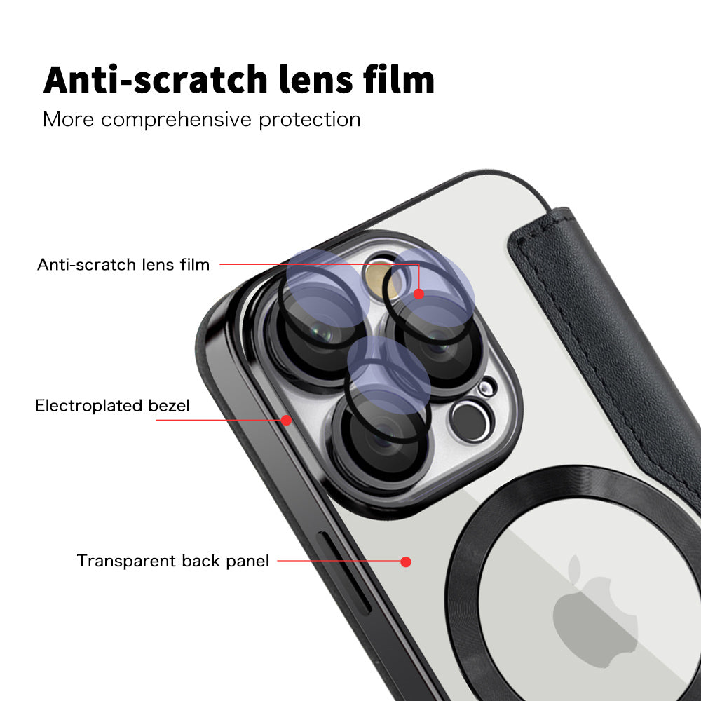 Funda MagSafe para Apple iPhone 16 Pro, Techsuit, SmartMag Book, Negra