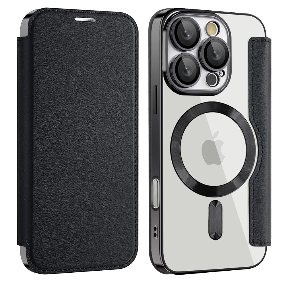 Funda MagSafe para Apple iPhone 16 Pro, Techsuit, SmartMag Book, Negra