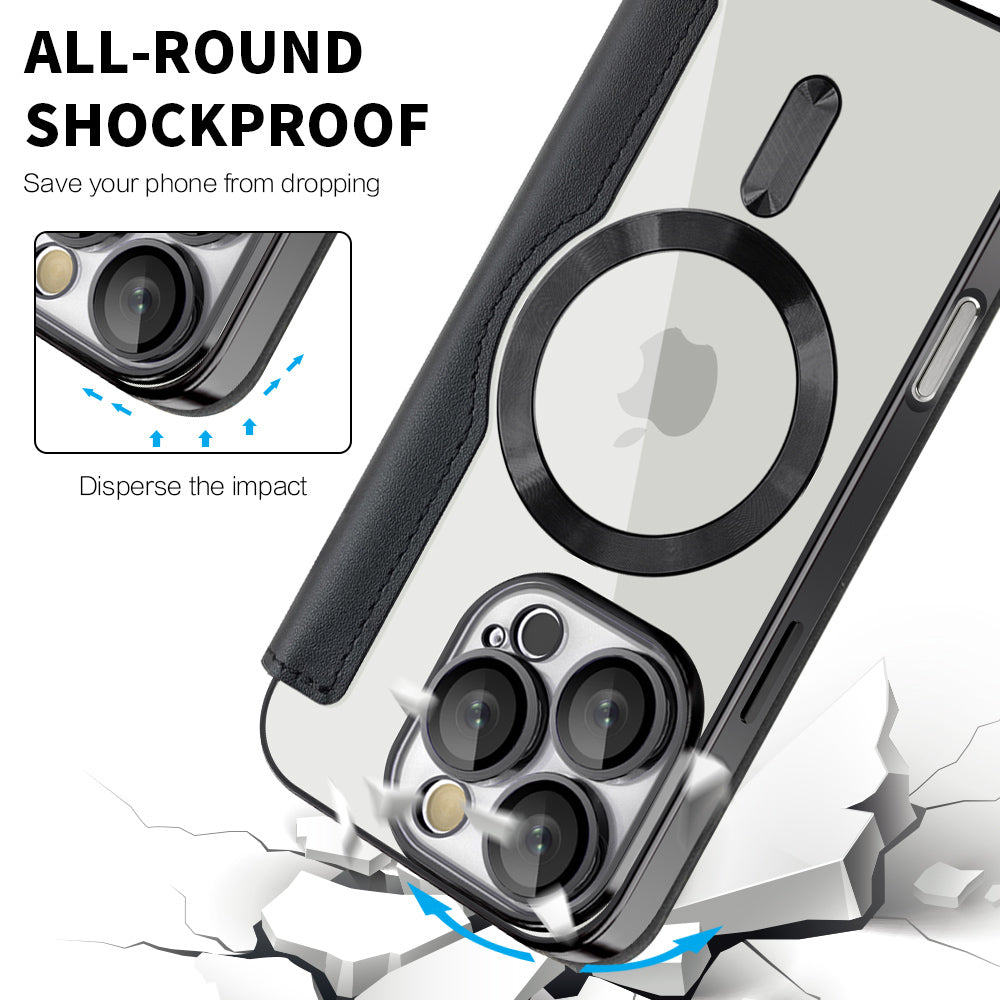 Funda MagSafe para Apple iPhone 16 Pro, Techsuit, SmartMag Book, Negra
