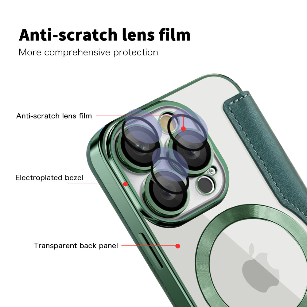 Funda MagSafe para Apple iPhone 16 Pro, Techsuit, SmartMag Book, Verde