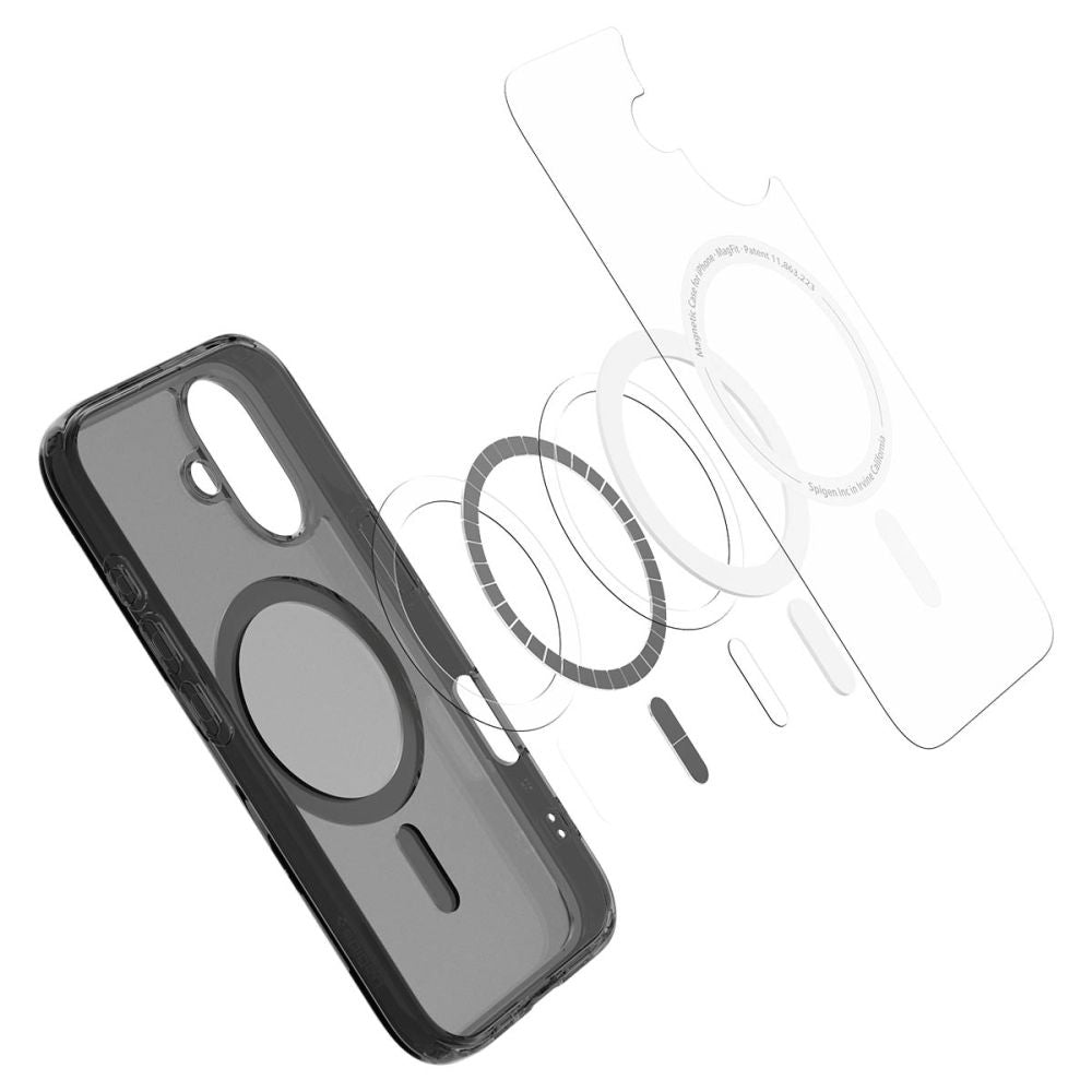 Funda MagSafe para Apple iPhone 16, Spigen, Ultra Hybrid T, Negra Satinada ACS09074