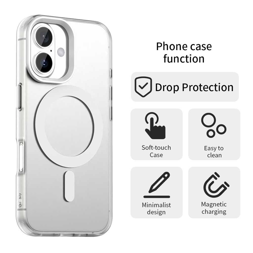 Funda MagSafe para Apple iPhone 16, Techsuit, CandyCase, Blanca