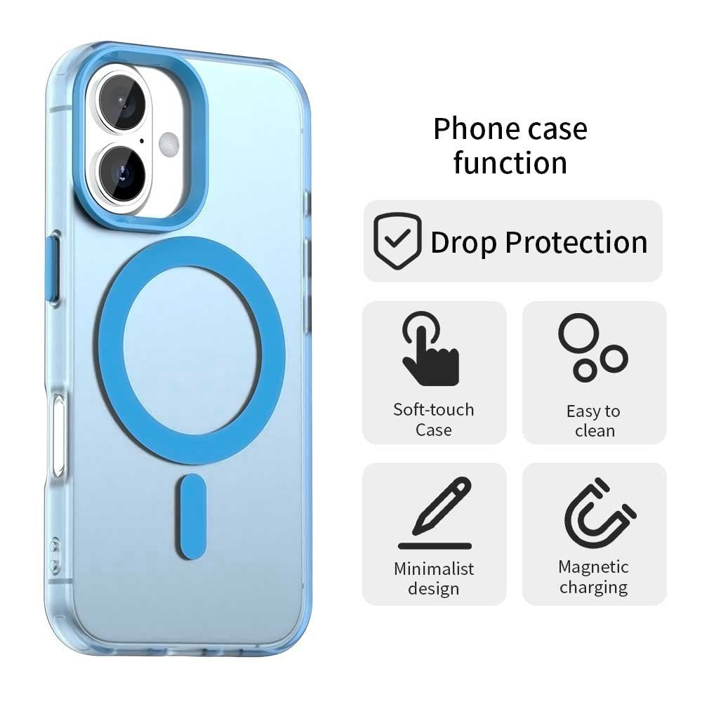 Funda MagSafe para Apple iPhone 16, Techsuit, CandyCase, Azul