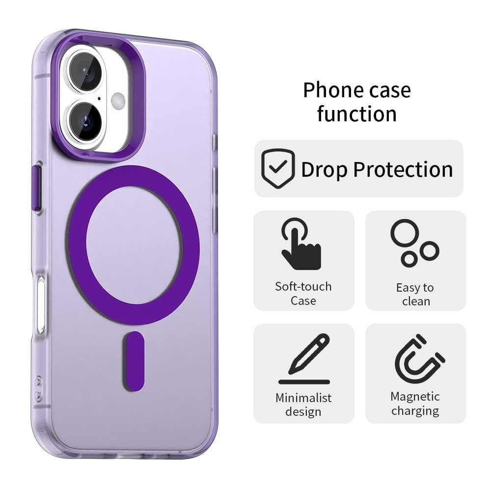 Funda MagSafe para Apple iPhone 16, Techsuit, CandyCase, Morado