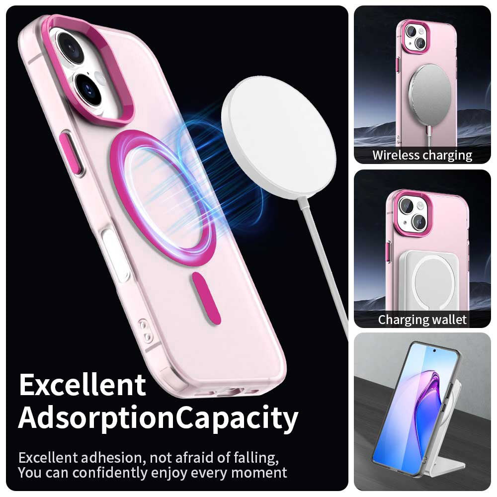 Funda MagSafe para Apple iPhone 16, Techsuit, CandyCase, Rosa