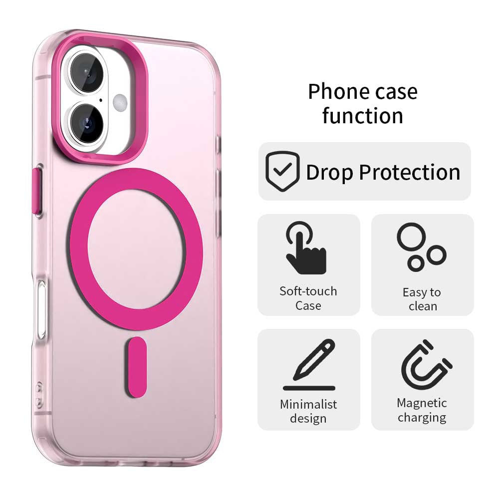 Funda MagSafe para Apple iPhone 16, Techsuit, CandyCase, Rosa