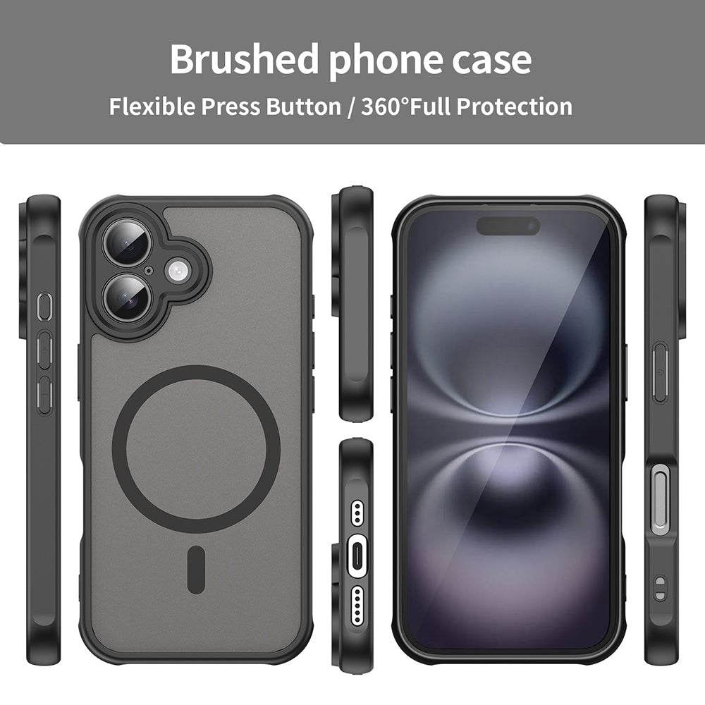 Funda MagSafe para Apple iPhone 16, Techsuit, HaloFrost II, Negra