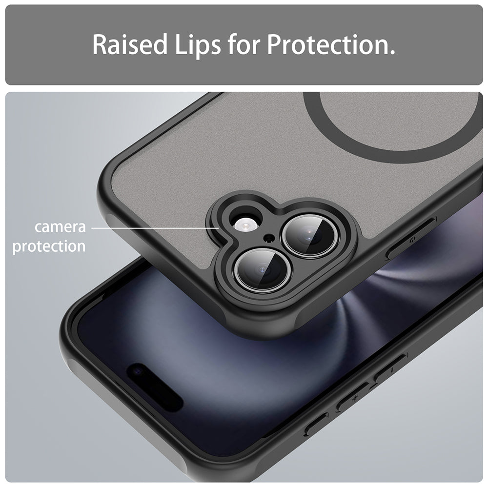 Funda MagSafe para Apple iPhone 16, Techsuit, HaloFrost II, Negra