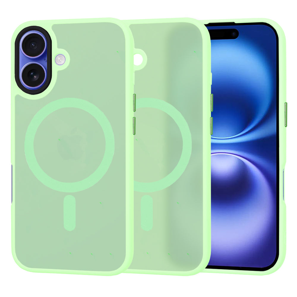 Funda MagSafe para Apple iPhone 16, Techsuit, HaloFrost, Verde Claro