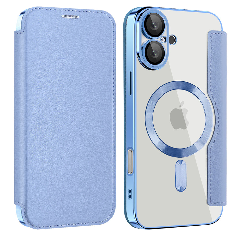 Funda MagSafe para Apple iPhone 16, Techsuit, SmartMag Book, Azul