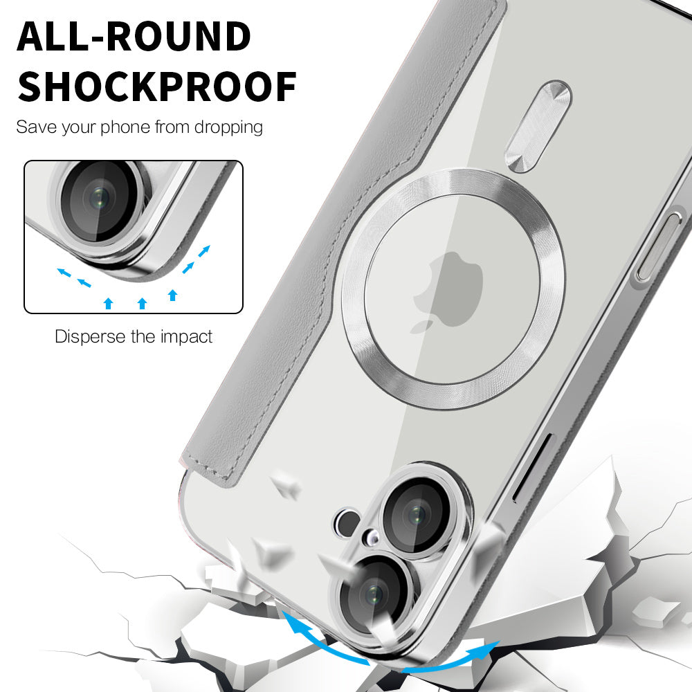 Funda MagSafe para Apple iPhone 16, Techsuit, SmartMag Book, Gris