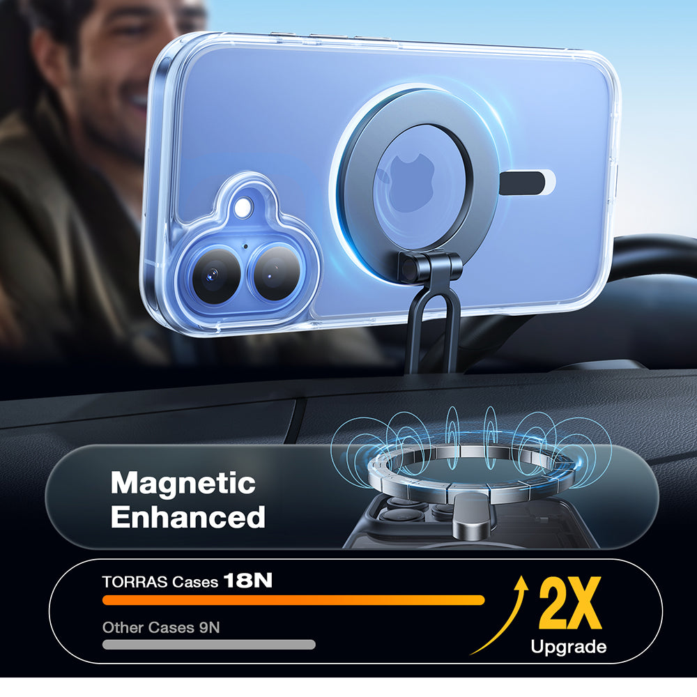 Funda MagSafe para Apple iPhone 16, Torras, Diamond, Transparente