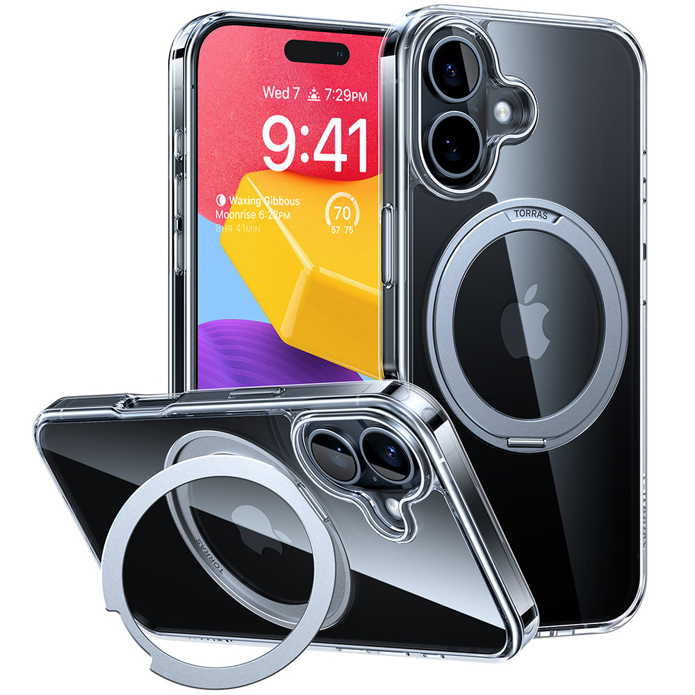 Funda MagSafe para Apple iPhone 16, Torras, Ostand Pro, Transparente