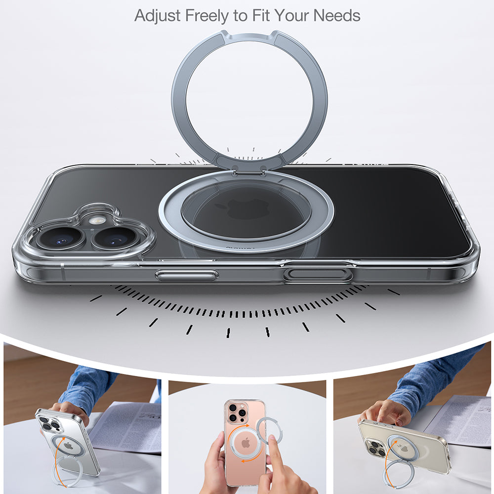 Funda MagSafe para Apple iPhone 16, Torras, Ostand Pro, Transparente