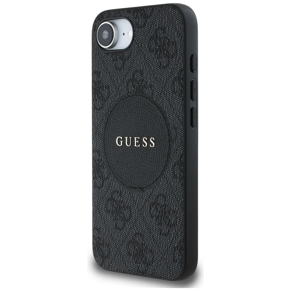 MagSafe Case for Apple iPhone 17e / 16e, Guess, 4G Circle Classic Logo, Brown
