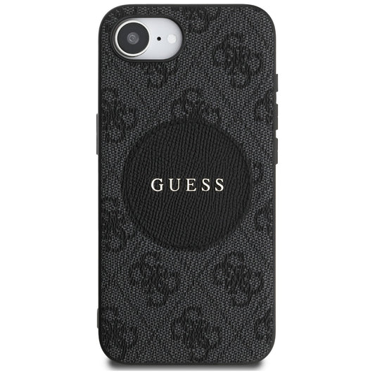 Funda MagSafe para Apple iPhone 16e, Guess, 4G Circle Classic Logo, Negra