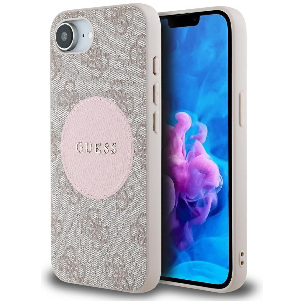 Funda MagSafe para Apple iPhone 17e / 16e, Guess, 4G Circle Classic Logo, Rosa