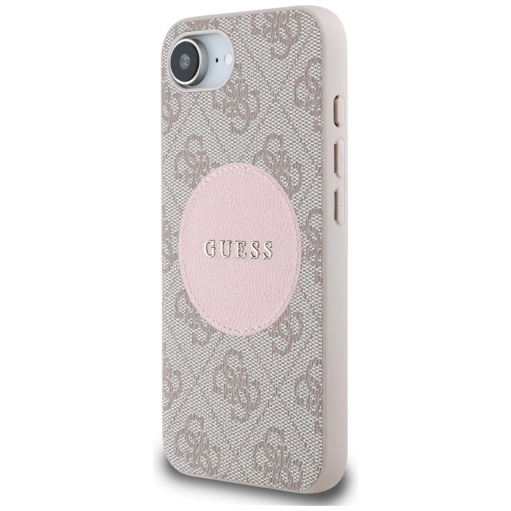 Funda MagSafe para Apple iPhone 17e / 16e, Guess, 4G Circle Classic Logo, Rosa