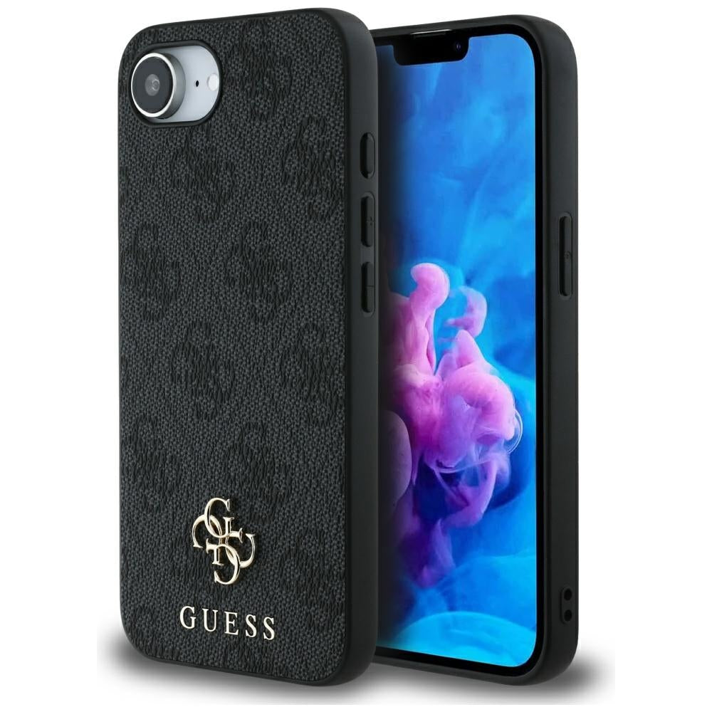 Funda MagSafe para Apple iPhone 17e / 16e, Guess, 4G Classic, Negra