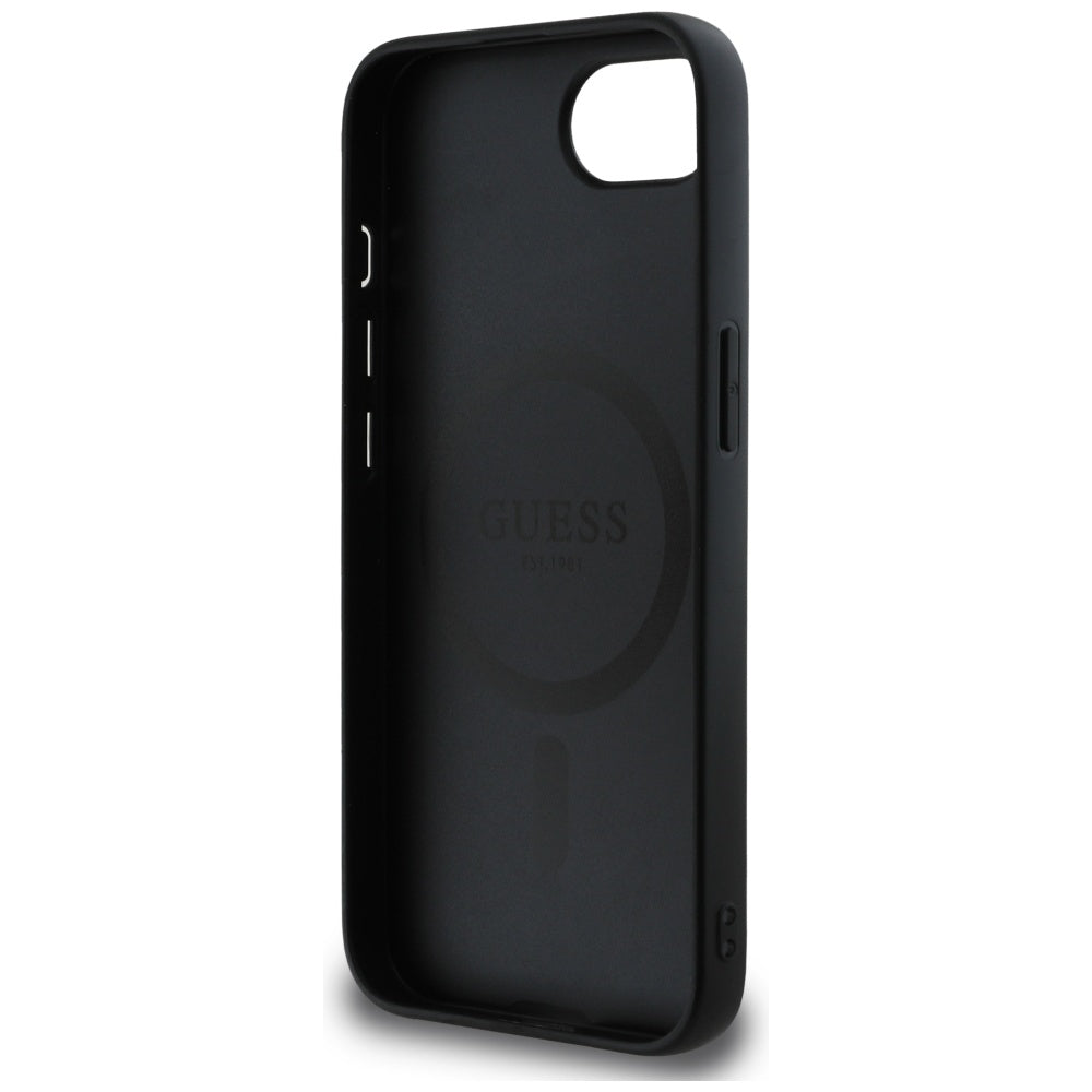 Funda MagSafe para Apple iPhone 17e / 16e, Guess, 4G Classic, Negra