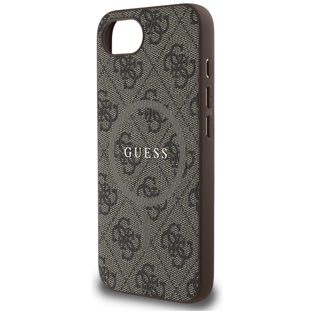 Funda MagSafe para Apple iPhone 17e / 16e, Guess, 4G Ring Classic Logo, Marrón