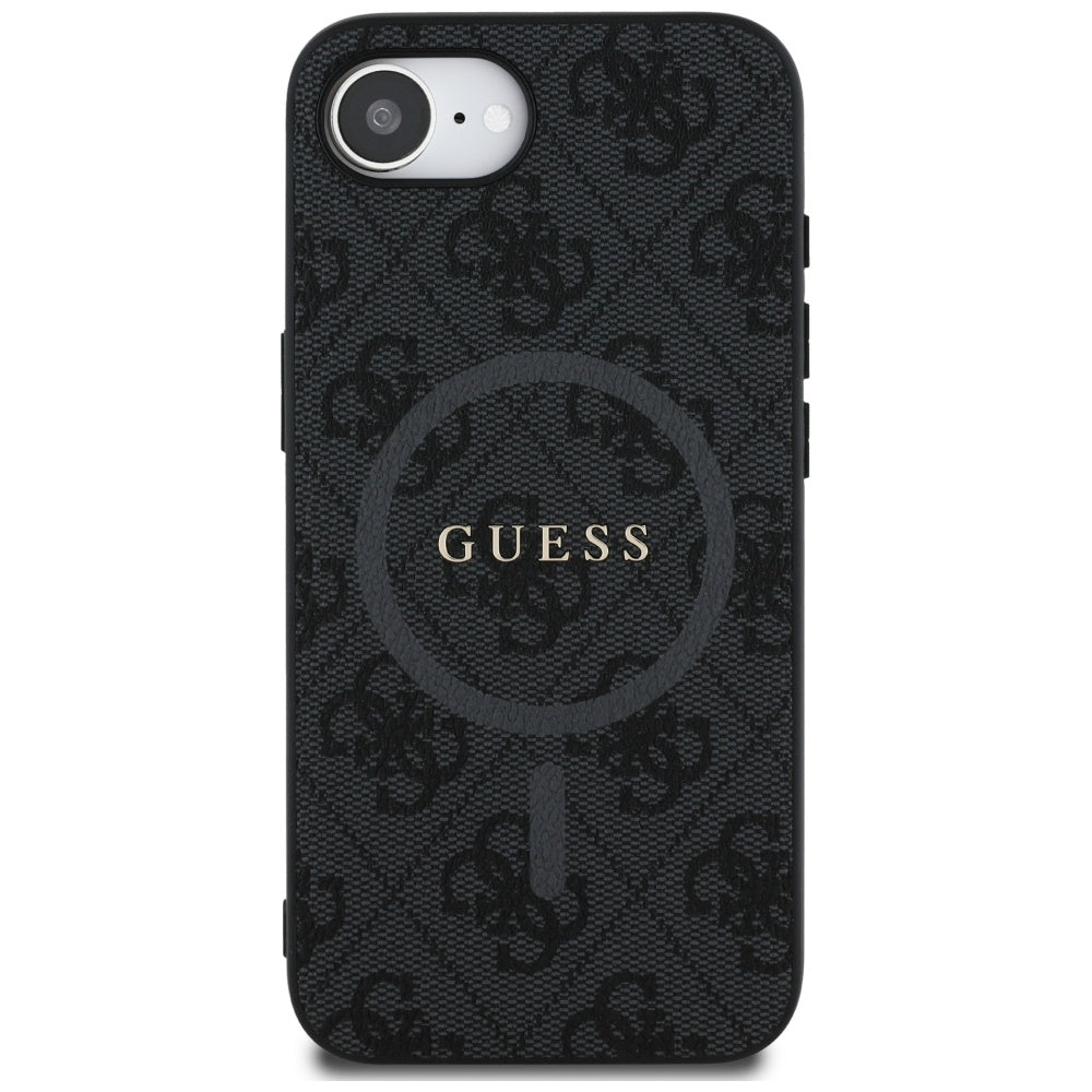 Funda MagSafe para Apple iPhone 17e / 16e, Guess, 4G Ring Classic Logo, Negra