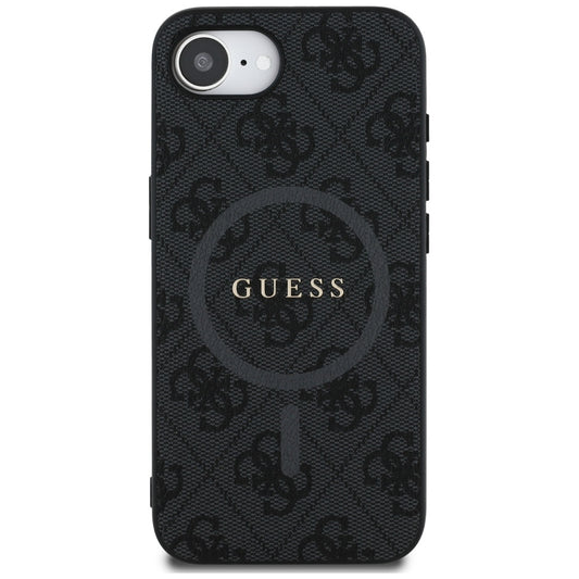 Funda MagSafe para Apple iPhone 16e, Guess, 4G Ring Classic Logo, Negra