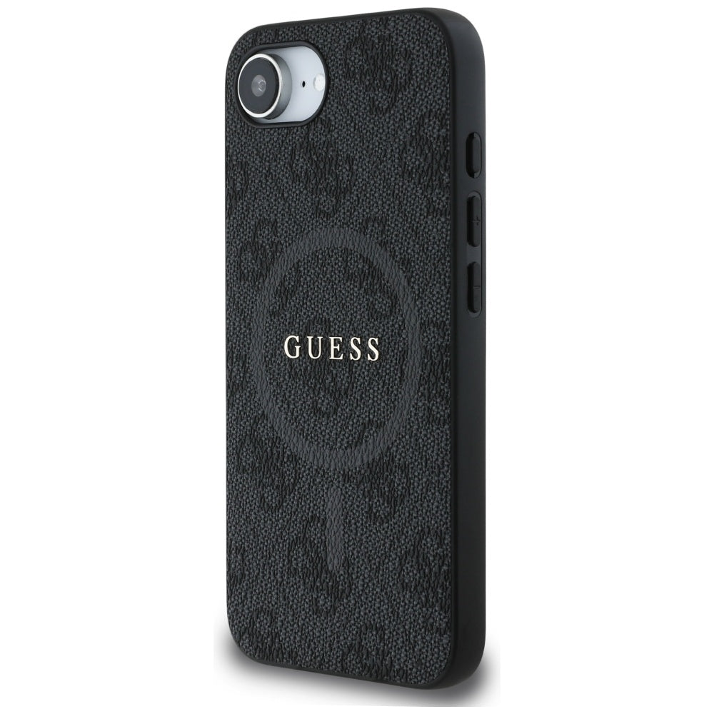 Funda MagSafe para Apple iPhone 17e / 16e, Guess, 4G Ring Classic Logo, Negra