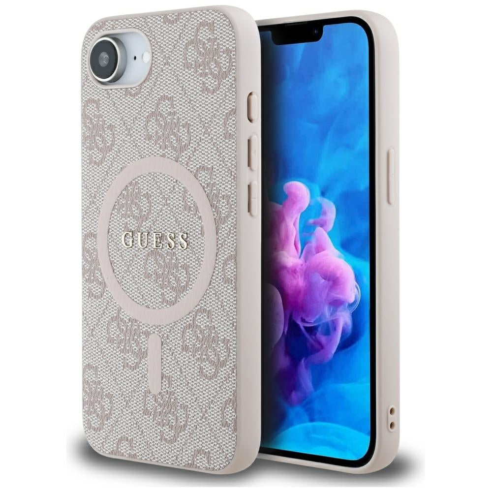 Funda MagSafe para Apple iPhone 17e / 16e, Guess, 4G Ring Classic Logo, Rosa