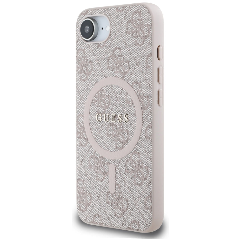 Funda MagSafe para Apple iPhone 17e / 16e, Guess, 4G Ring Classic Logo, Rosa