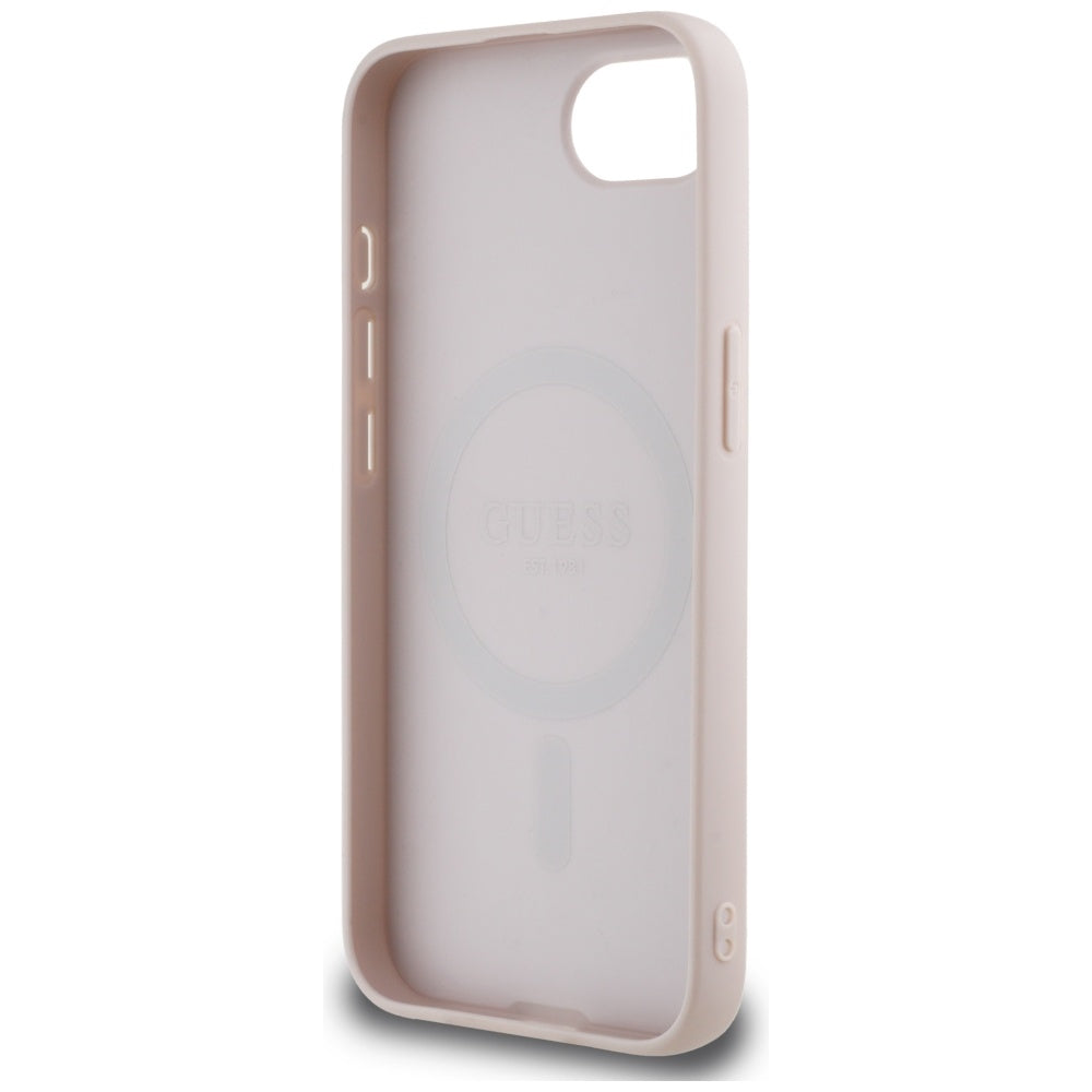 Funda MagSafe para Apple iPhone 17e / 16e, Guess, 4G Ring Classic Logo, Rosa
