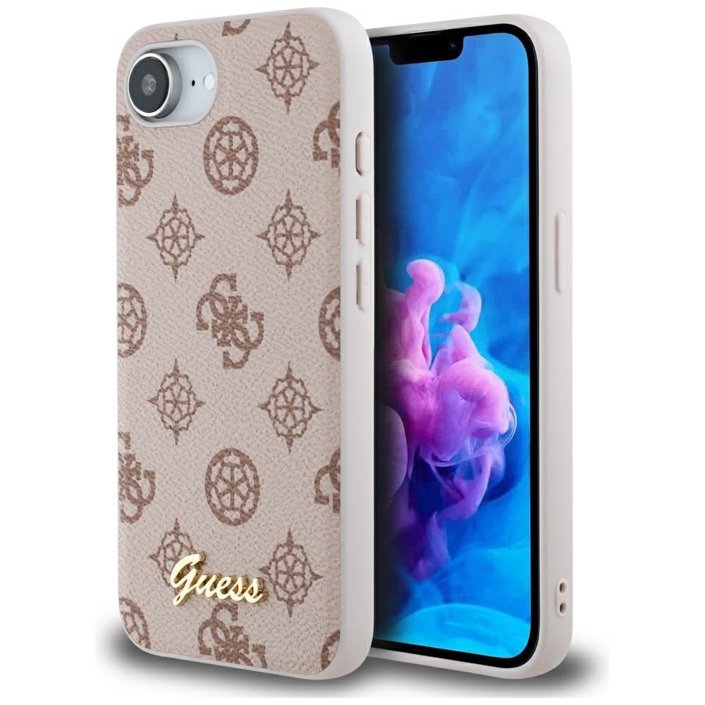 Funda MagSafe para Apple iPhone 17e / 16e, Guess, Peony Script, Marrón
