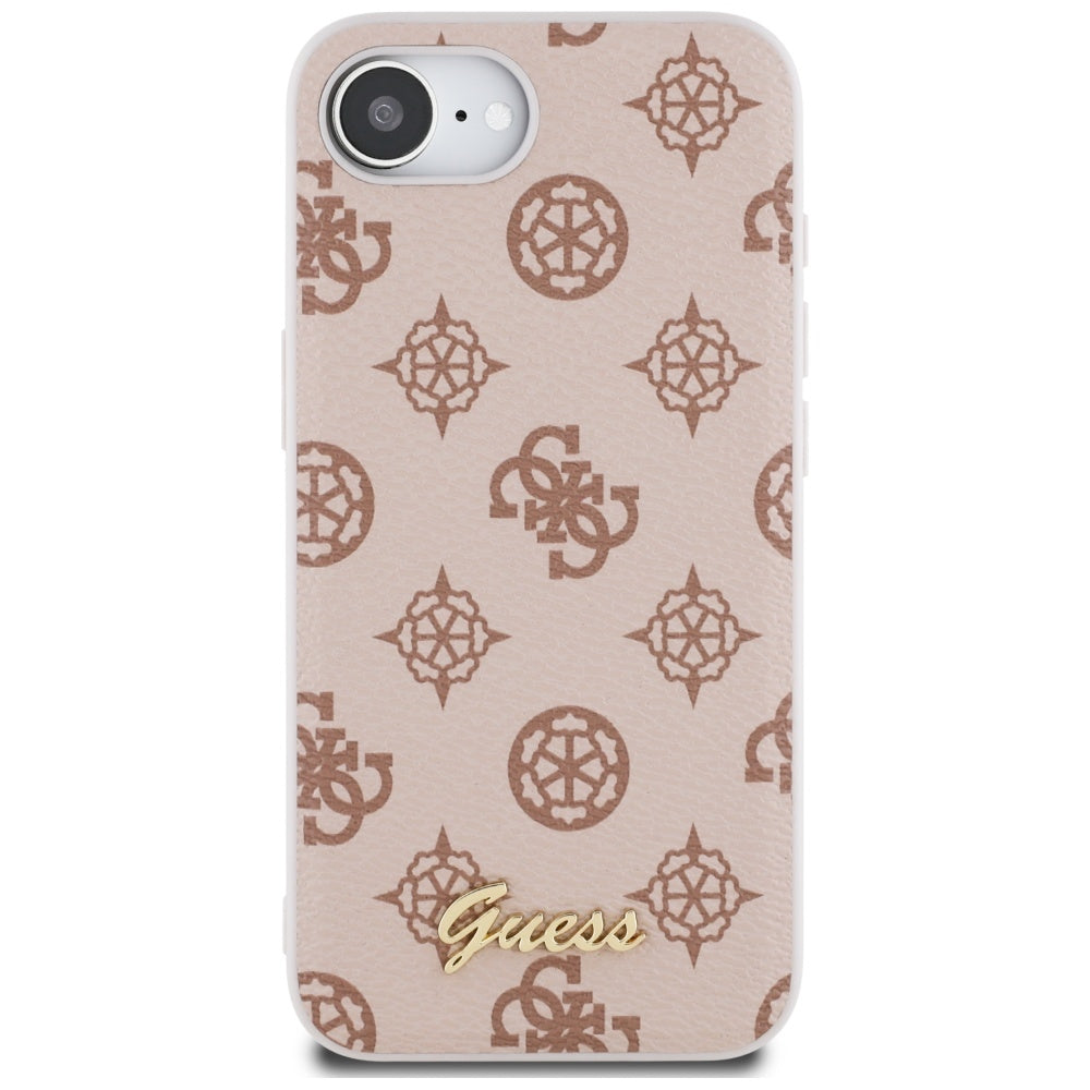 Funda MagSafe para Apple iPhone 17e / 16e, Guess, Peony Script, Marrón